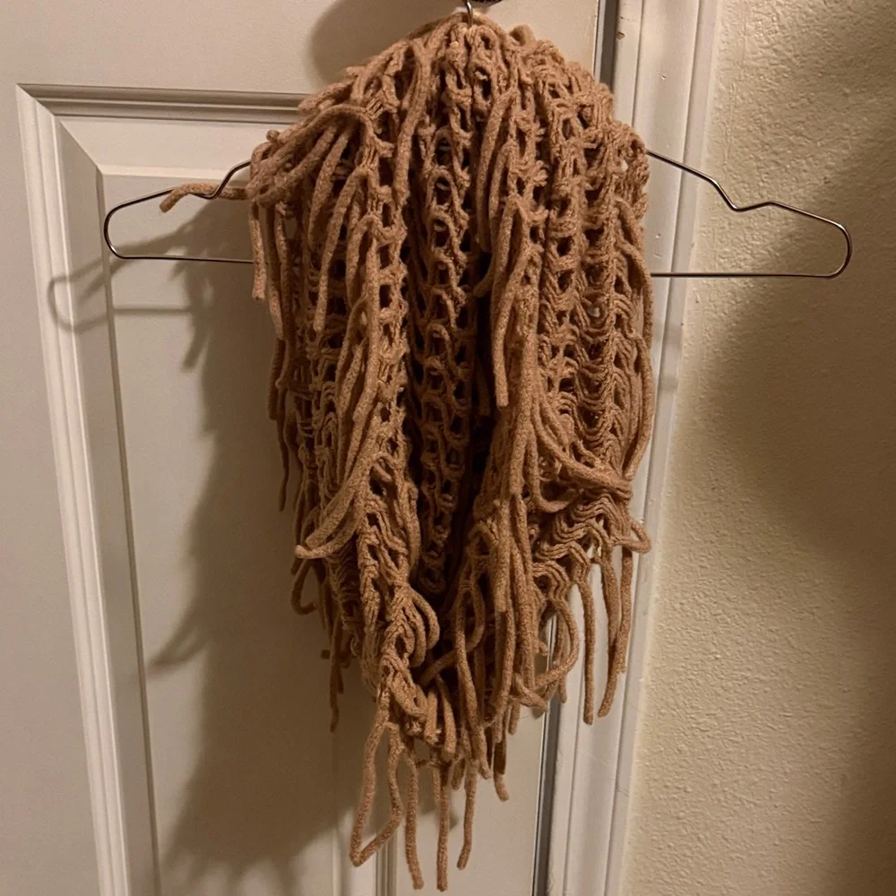 Cozy Tan Knit Scarf